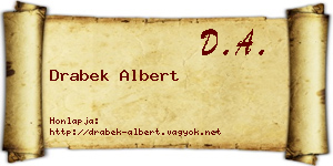 Drabek Albert névjegykártya