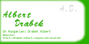albert drabek business card